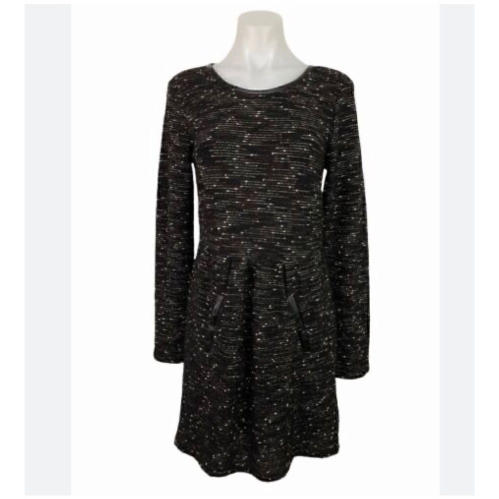 Maeve Anthro Boucle Tweed Mini Dress, XS, Black. Beautiful! Pockets!